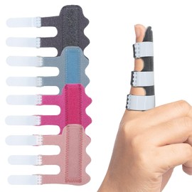 RonJea 4 Piezas De Férula Para Dedo En Gatillo Mejorada: Soporte De Soporte Para Dedo En Gatillo Con 3 Cinturones De Fijación Ajustables, Enderezador De Dedo Para Medio/Anular/Índice/Meñique/Pulgar, S