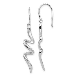 Real 925 Sterling Silver .06ct. Diamond Earrings - 47mm x 9mm