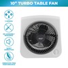 Comfort Zone Turbo Table Desk Fan with 180-Degree Adjustable Head,