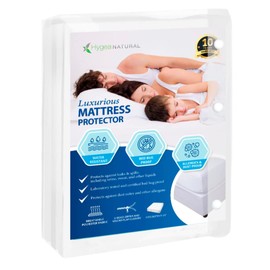 Hygea Natural Mattress Cover - Water Resistant,Washable, Breathable and Strechable up to 15 in.- Zippered Mattress Cover (XL Twin)
