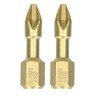 Draak 2x PH2 Pozi 25mm Titanium Impact Screwdriver Bits Pozidriv