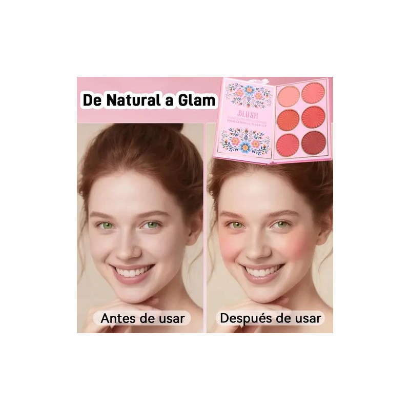 5 En 1 Paleta Sombras, Contorno, Iluminación, Labial Y Rubor