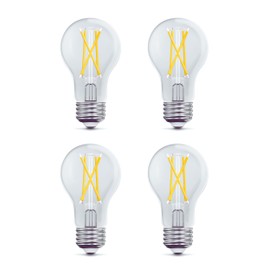 Feit Electric LED Clear A19 Medium Base Light Bulb - 60W Equivalent - 15 Year Life - 810 Lumen - 5000K Daylight - Dimmable | 4-Pack