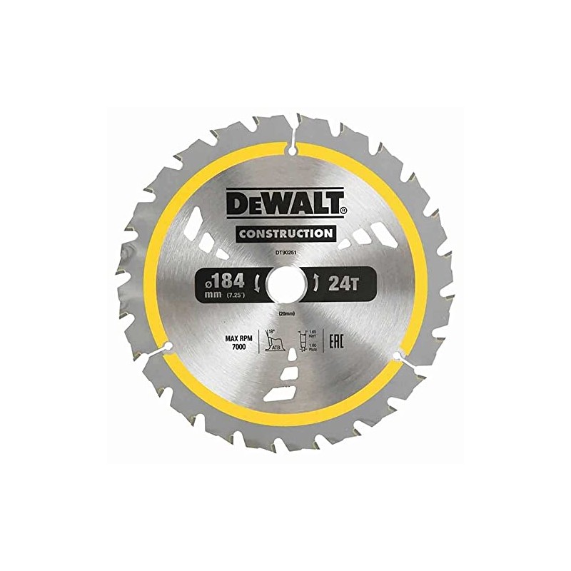 DeWalt Construction Cordless Framing 24T Circular Saw Blade, 20 mm