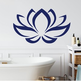 GRAZDesign Wall Sticker Lotus Flower Lotus Mandala Flower Wall Sticker Hindu for Living Room Bedroom Hallway - 49 x 30 cm / Gold