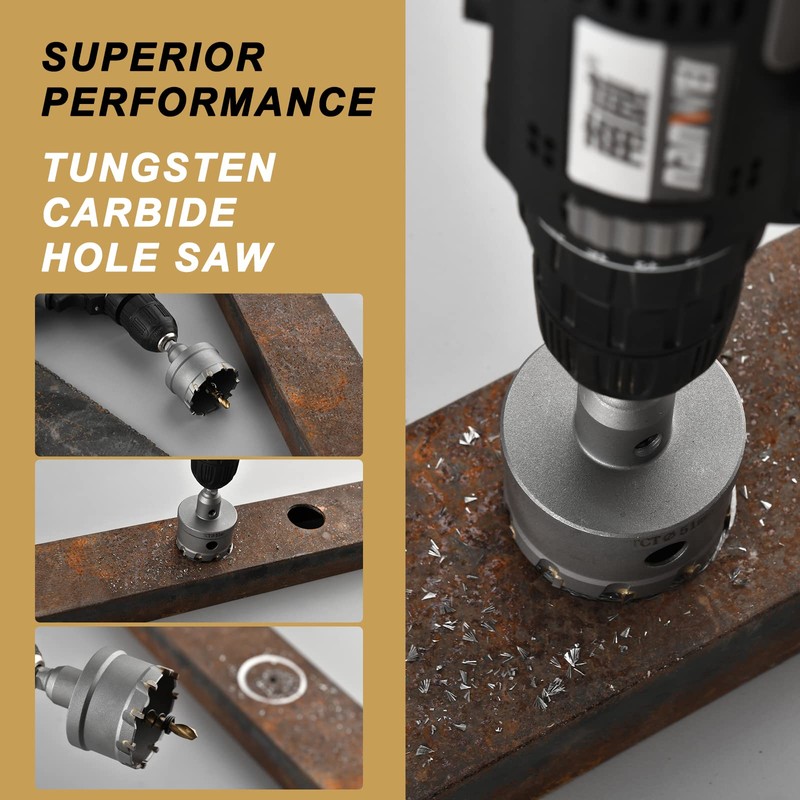 dashap 23PCS Carbide Hole Saw Kit,TCT Hole Saw Set for