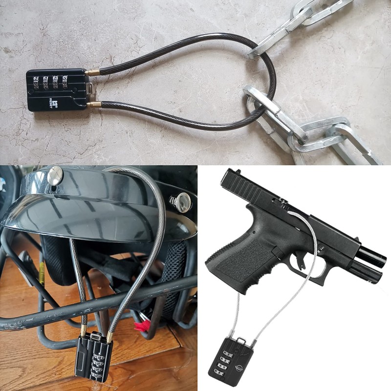 SISAV 2 Pack Long 50cm Cable Lock with 4 Digit