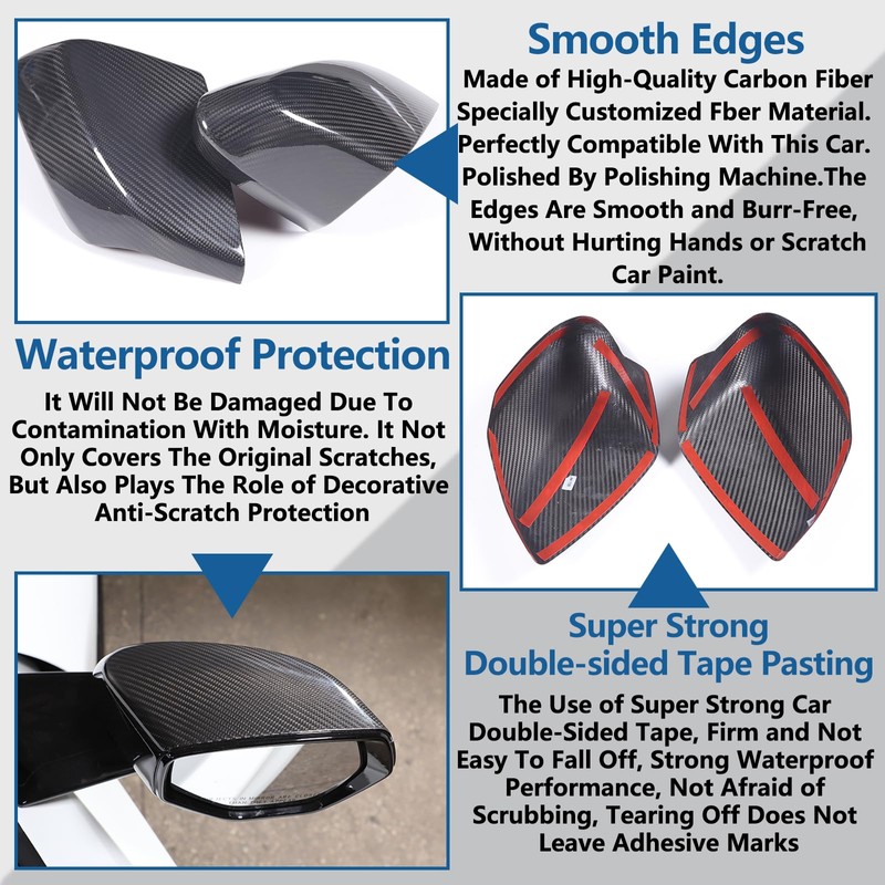 Sekhyna Car Side Mirror Cover Trim Compatible with Corvette C8