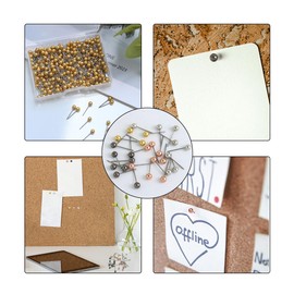 200 Pieces Map Push Pins, Small Round Head Marking Pins, Round Head Push Pin with Point Retro Metallic Color Beads Head Marking Pin (Rose Gold)