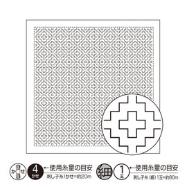 オリムパス製絲 刺し子の花ふきん布パック 柿の花 (白) H-1017