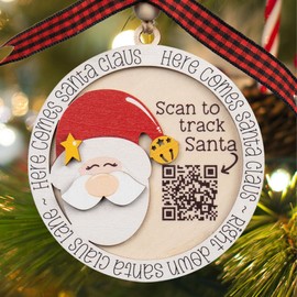Santa Tracker Christmas Ornament, Holiday Christmas Countdown, Decorative Hanging Ornament, Christmas, Decorative Hanging Ornament Christmas, Wood Ornaments for Christmas Tree