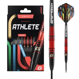 GOAT - Athlete red brass steel darts 11 G, including 3 barrels, 3 flights and 3 shafts