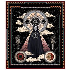 Aroncent Wall Hangings Tapestry Wall Towel Warlock Skull Tarot Star Moon Sun Pattern