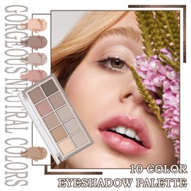 2Pcs 10 Colors Eyeshadow Palette,Matte Nude Eyeshadow Makeup Palette for Women & Naturing-Looking Makeup,High Pigmented Long Lasting Naked Ultra-Blendable Eye Shadow Palette with Brush B