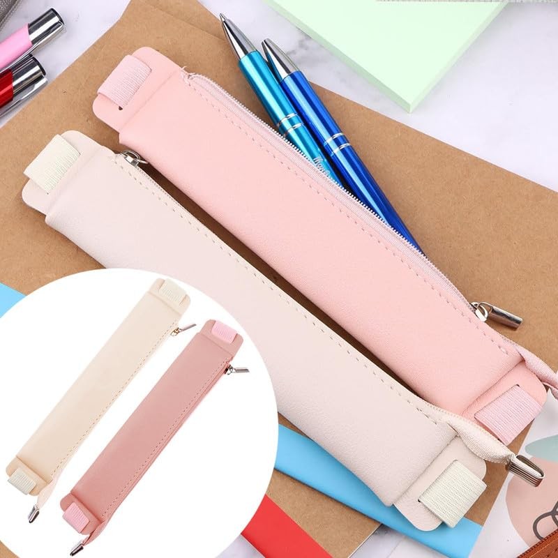 Kryzalite 2 Pack Elastic Leather Notebook Pencil Case Marker Pen