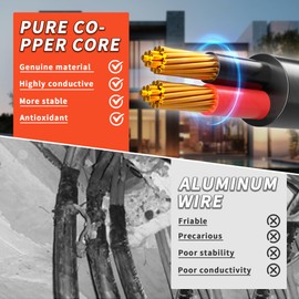 energeaster 16 Gauge Electrical Wire 2 Conductor,16 AWG Electrical Wire Stranded PVC Cord OFC Cable,2 Core Flexible Extension Power Cord for Auto Cord for LED Lamp Lighting Strips Automotive(50FT)