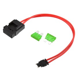 X AUTOHAUX 32V Low Profile Mini Fuse Adapter Kit with 2pcs 30A Blade Style Fuse