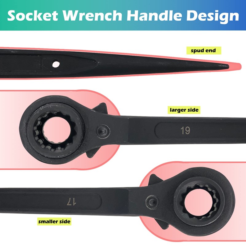Wedo Scaffold Podger Ratchet Spanner, Dual Side Socket Wrench, Quick