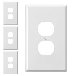 Jumbo Decorator Wall Plate 4Pack Oversized Electrical Outlet Receptacle Covers Extra Large Outlet Cover Plate, 1-Gang Over-Size 5.5" x 3.5" Switch Plates for Light Switches GFCI Dimmers Outlets