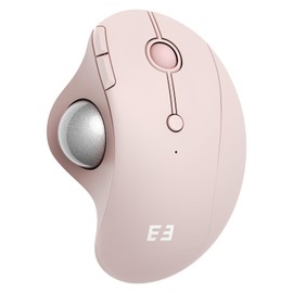 seenda Wireless Trackball Mouse, Bluetooth Ergonomic Rollerball Mouse, Rechargeable Multi Devices USB/Bluetooth Connection Thumb Control Compatible for Mac/Android/Windows Computers, Rose Pink
