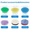 21Pcs Polishing Pad Kit, 1inch Washable Trapezoidal Sponge Pads, Wool