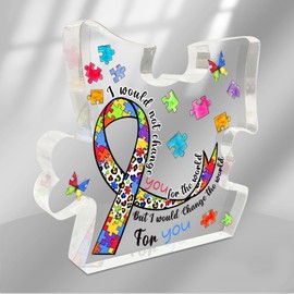 Regalos de autismo para mujeres, regalos de salud mental para adolescentes, decoraciones de conciencia sobre el autismo, placa motivacional inspiradora para guardería, aceptar adaptar defensor de