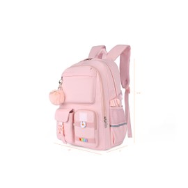 ESSENTIALFULL Backpack for women and girls, School backpack, for laptop, books, clothes, outdoor backpack (Pink)