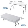 RUOYU 6ft White Stretch Tablecloth for Rectangular Tables - Flared