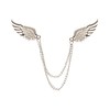 Brooch Lapel Pin for Men Silver Crystal Wing Brooch with