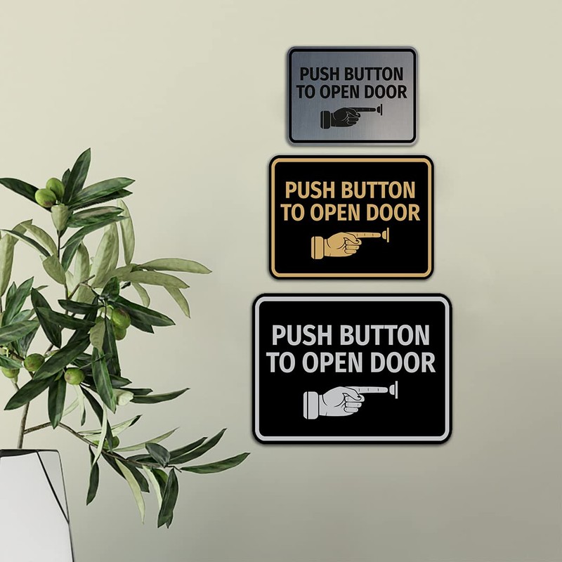 Classic Framed Push Button to Open Door (Finger Pointing Right)