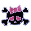 Graphic Dust Pink Crossbones Skull Embroidered Iron on Patch Jacket