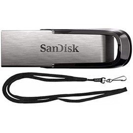 SanDisk 64GB Ultra Flair USB 3.0 Metallic Flash Drive SDCZ73-064G Bundle with (1) GoRAM Black Lanyard (64GB, 1 Pack)