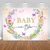 Sensfun Baby in Bloom Backdrop Banner Girls Wildflower Baby Shower