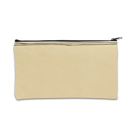 14 oz Natural Canvas Zipper Bag- 12 x 8 - Compact Zipper Pouch - Multipurpose Utility Bag - Tool Bag - Pack of 7