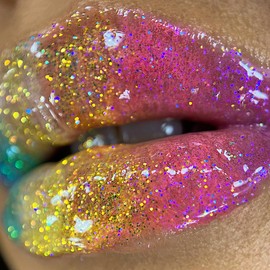 UNICORN SNOT Glitter Lip Gloss - Sparkly Lip Shine - Stocking Stuffers for Women, Gifts for Teen Girls - Vegan & Cruelty-Free Non-Sticky Formula Gloss Glitter Makeup - Holographic Silver (Disco)