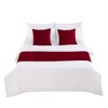 AMBERIS Bed Runner Red, Chenille Soft No Fading Modern Bed