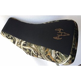 Kawasaki Prairie 360 seat cover fits all years- black gripper/Bonz camo deer skull