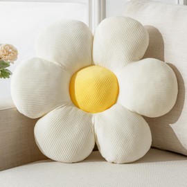 Vdoioe Flower Pillow,19.6" Cute Daisy Pillow Flower Shaped Throw Pillow Spring Home Decorative Seating Cushion