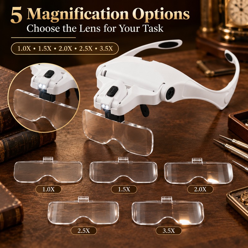  Hand-Free Magnifier for for Reading, Crafts, Detailed Work and