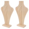 2pcs Wooden Necklace Display Stand Vase Shaped Light Weight Solid
