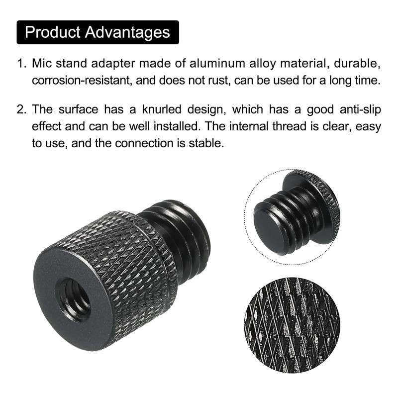 sourcing map 2 Pack Microphone Stand Adapter 1/4 Female x