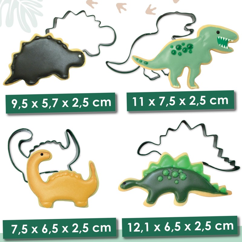 4 x Dino Cookie Cutters