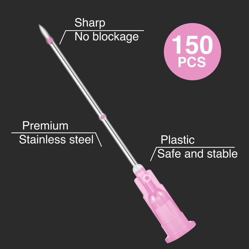 TENKAIWICK 150 Pack 18 Ga 1.5 Inch Luer Lock,Lab Accessories,