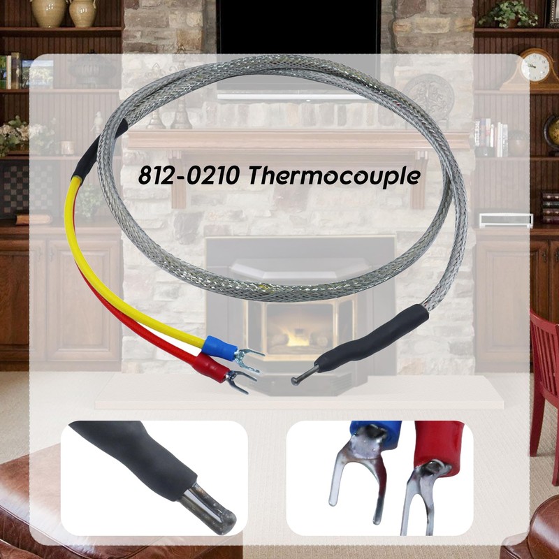 Thermocouple Compatible with Quadra Fire, Replacement 812-0210 Thermocouple 34'' Fits