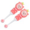 WOONEKY 2pcs Cute Bear Toothbrushes Soft Bristles for Gentle Cleaning