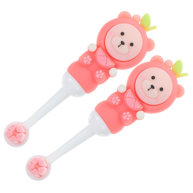WOONEKY 2pcs Cute Bear Toothbrushes Soft Bristles for Gentle Cleaning
