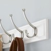 Wall Mounted Hook Rack 27" White Wood Rail with 5