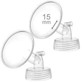 2 x 15 mm Maymom Wide Neck Pump Parts for Spectra S1/S2 Pumps; Includes Wide Neck Flanges; Not Original Spectra Flange; Replacement for Spectra Shield (15 mm Two Flanges) (Spectra Pump Parts)