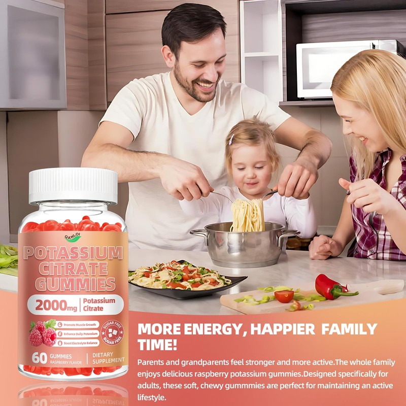QANLOI QANLOI Potassium Citrate 2000mg, Potassium Gummies for Adults-Boost Muscle