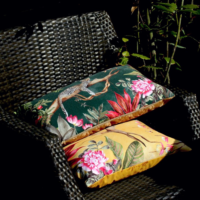 Evans Lichfield Leopard Outdoor Cushion Cover, Forest, 30 x 50